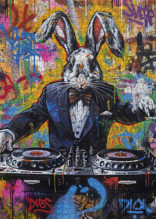 DJ Rabbit Graffiti Jigsaw Puzzle