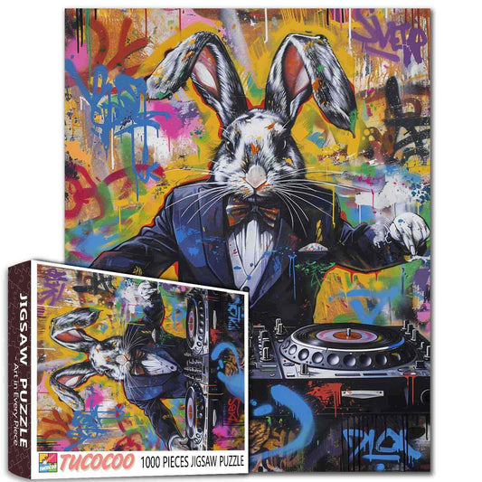 DJ Rabbit Graffiti Jigsaw Puzzle