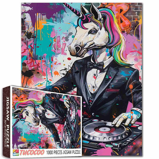 DJ Unicorn Graffiti Jigsaw Puzzle