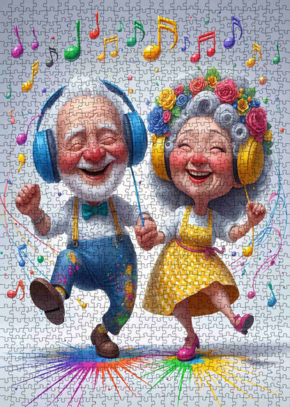 Dancing Elderly Couple Music Jigsaw Puzzle