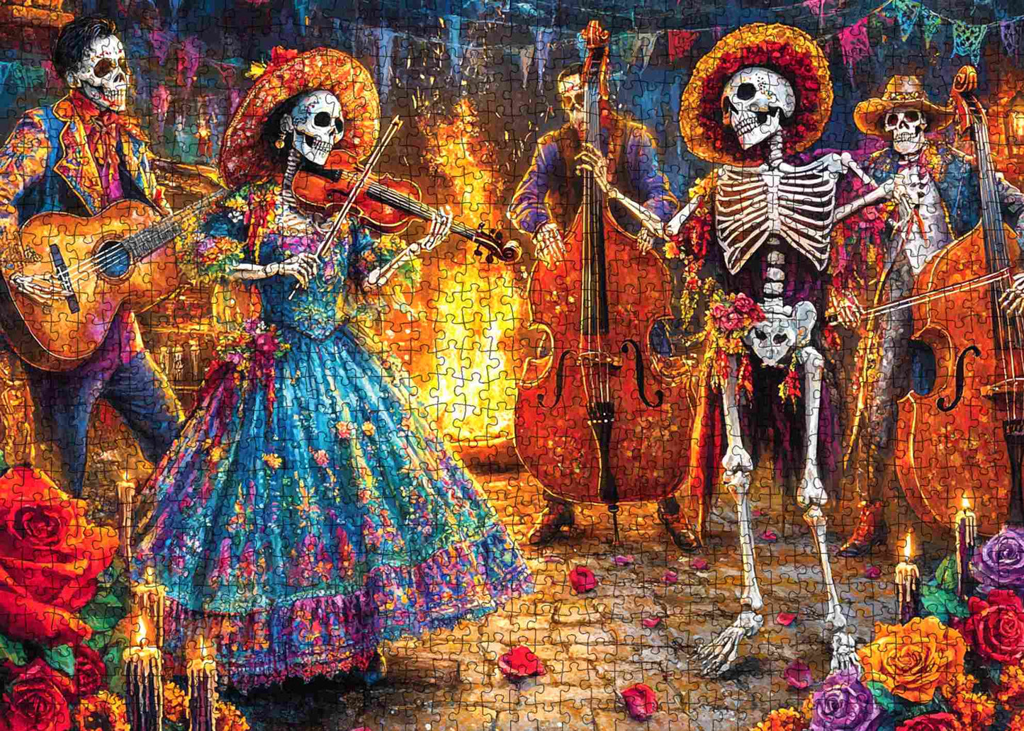 Day of Dead Skeleton Celebration Jigsaw Puzzle