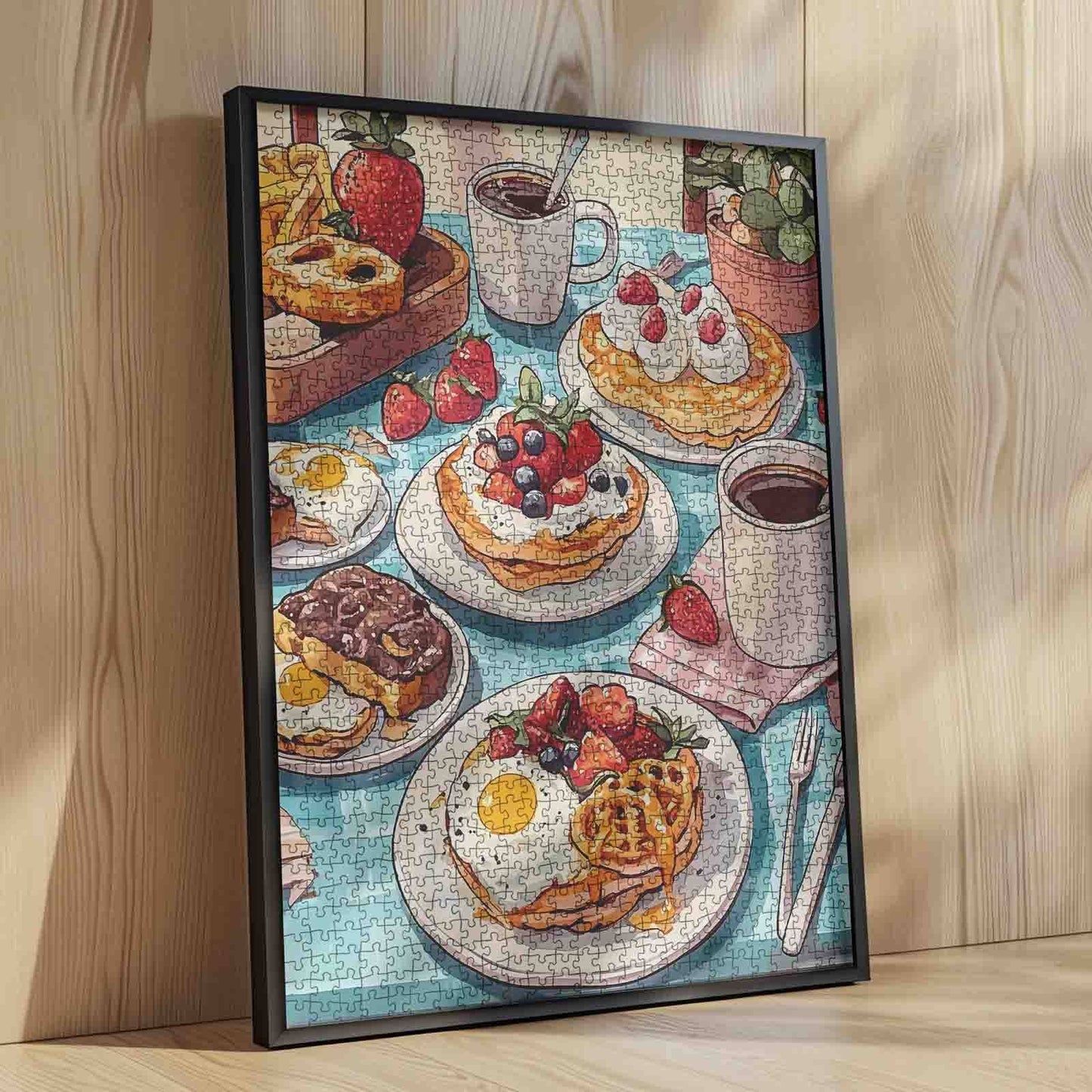 Delightful Brunch Feast on Sunny Table Jigsaw Puzzle