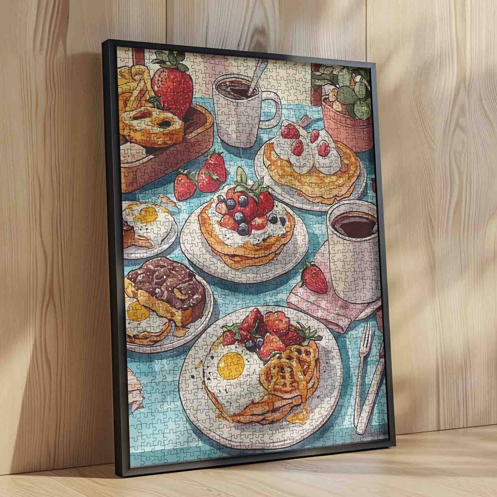 Delightful Brunch Feast on Sunny Table Jigsaw Puzzle