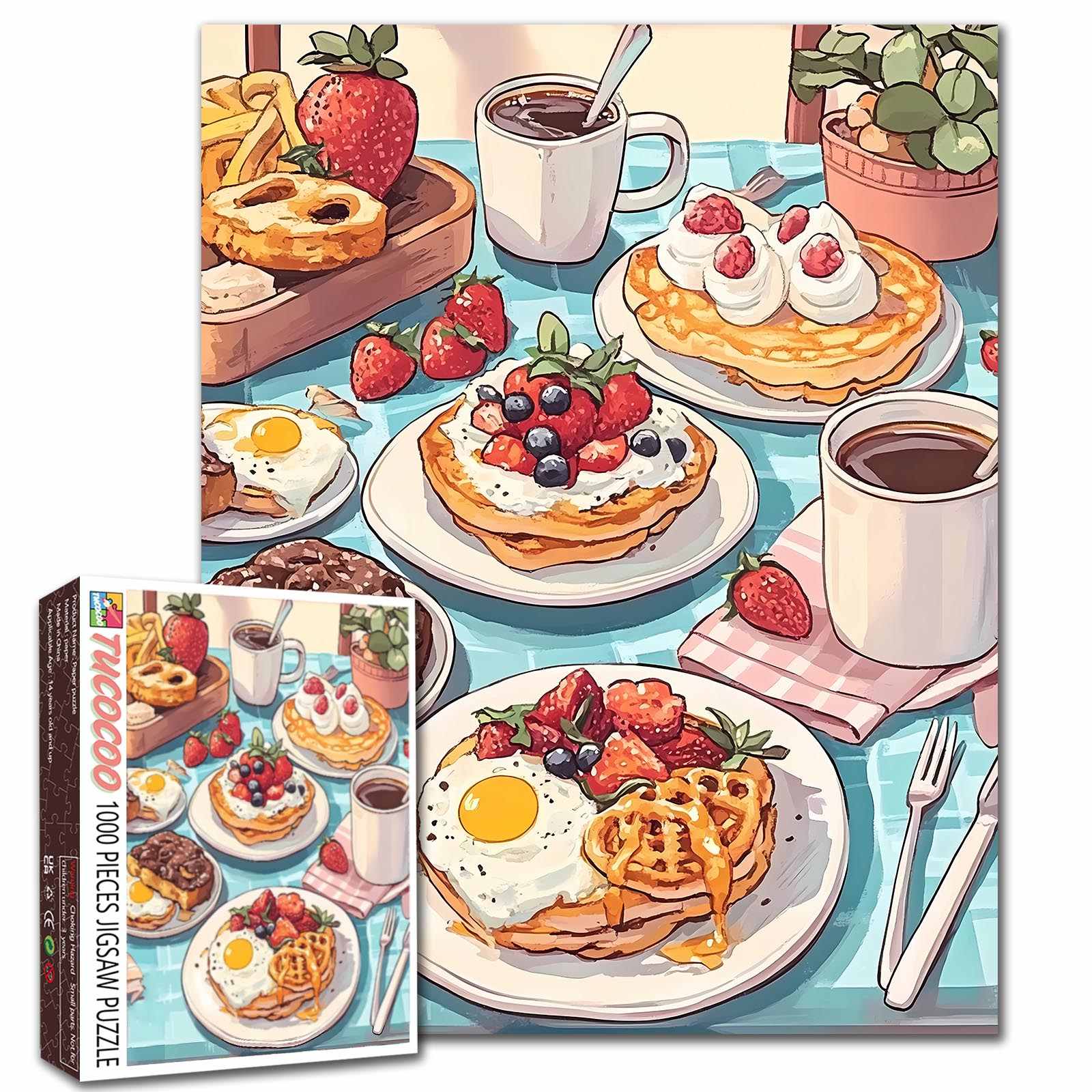 Delightful Brunch Feast on Sunny Table Jigsaw Puzzle