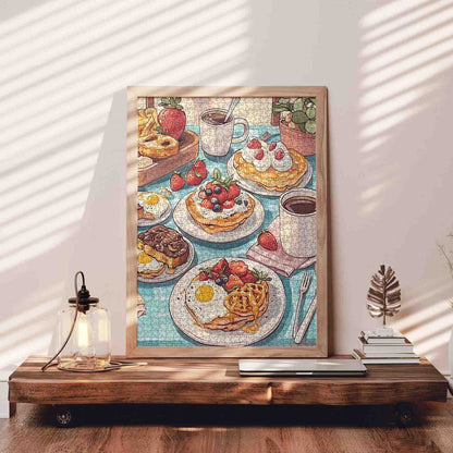 Delightful Brunch Feast on Sunny Table Jigsaw Puzzle