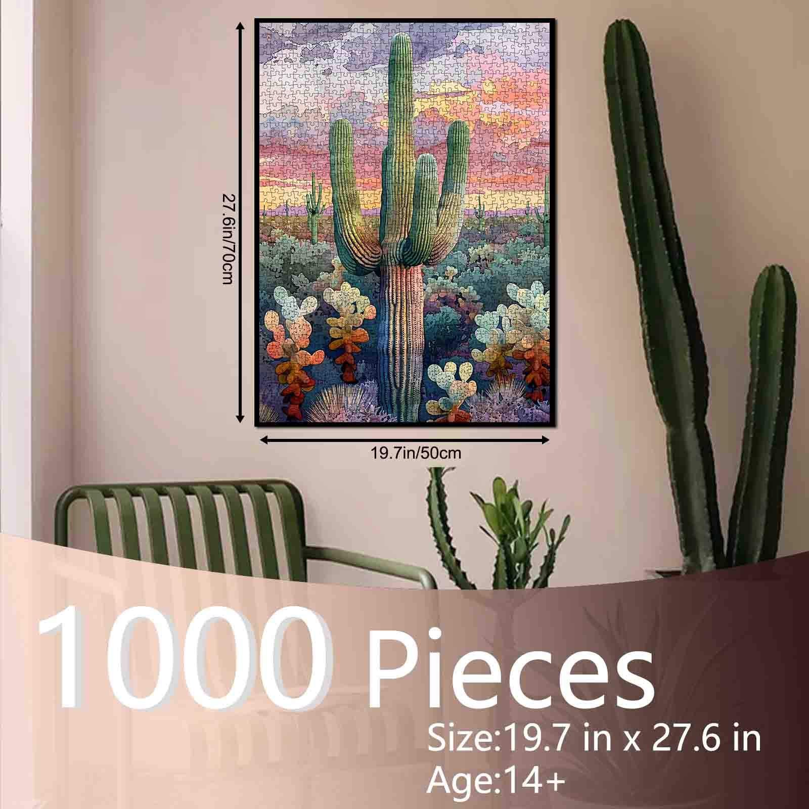 Desert Cactus Sunset Jigsaw Puzzle
