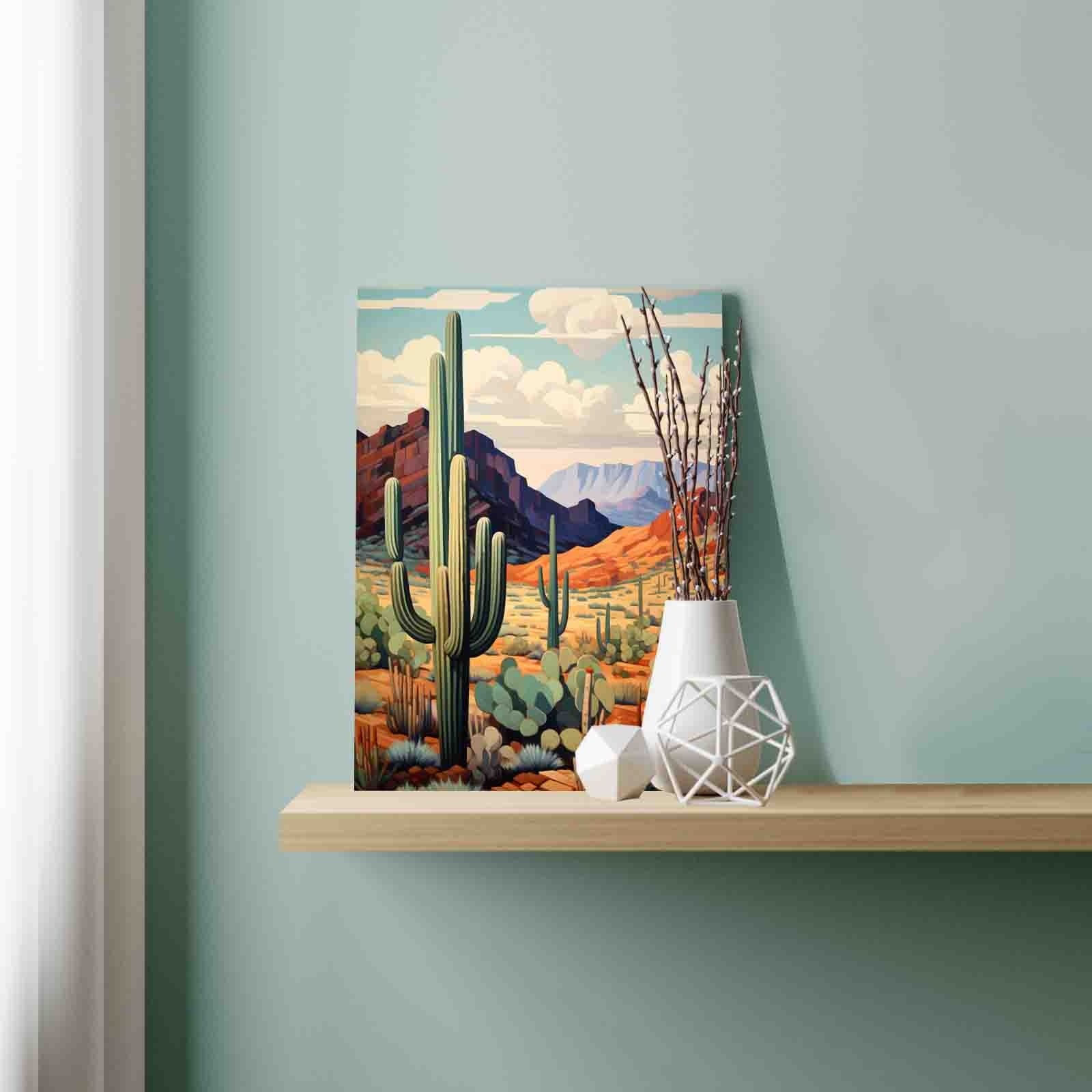 Desert Cactus Landscape paint by numbers