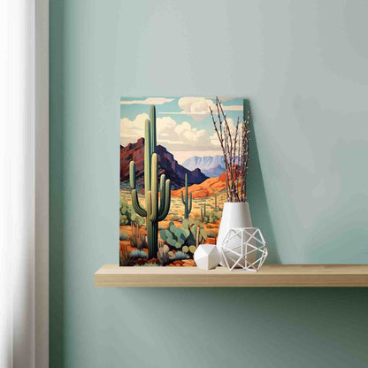 Desert Cactus Landscape paint by numbers