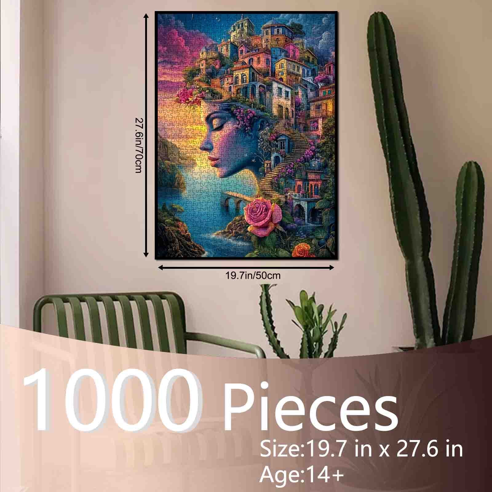 Dreamy Seaside Town Face Jigsaw Puzzle