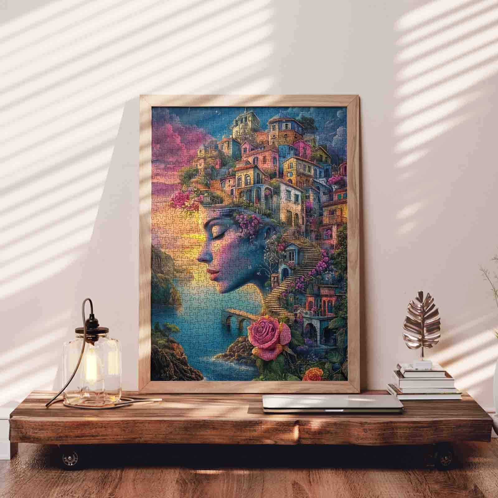 Dreamy Seaside Town Face Jigsaw Puzzle