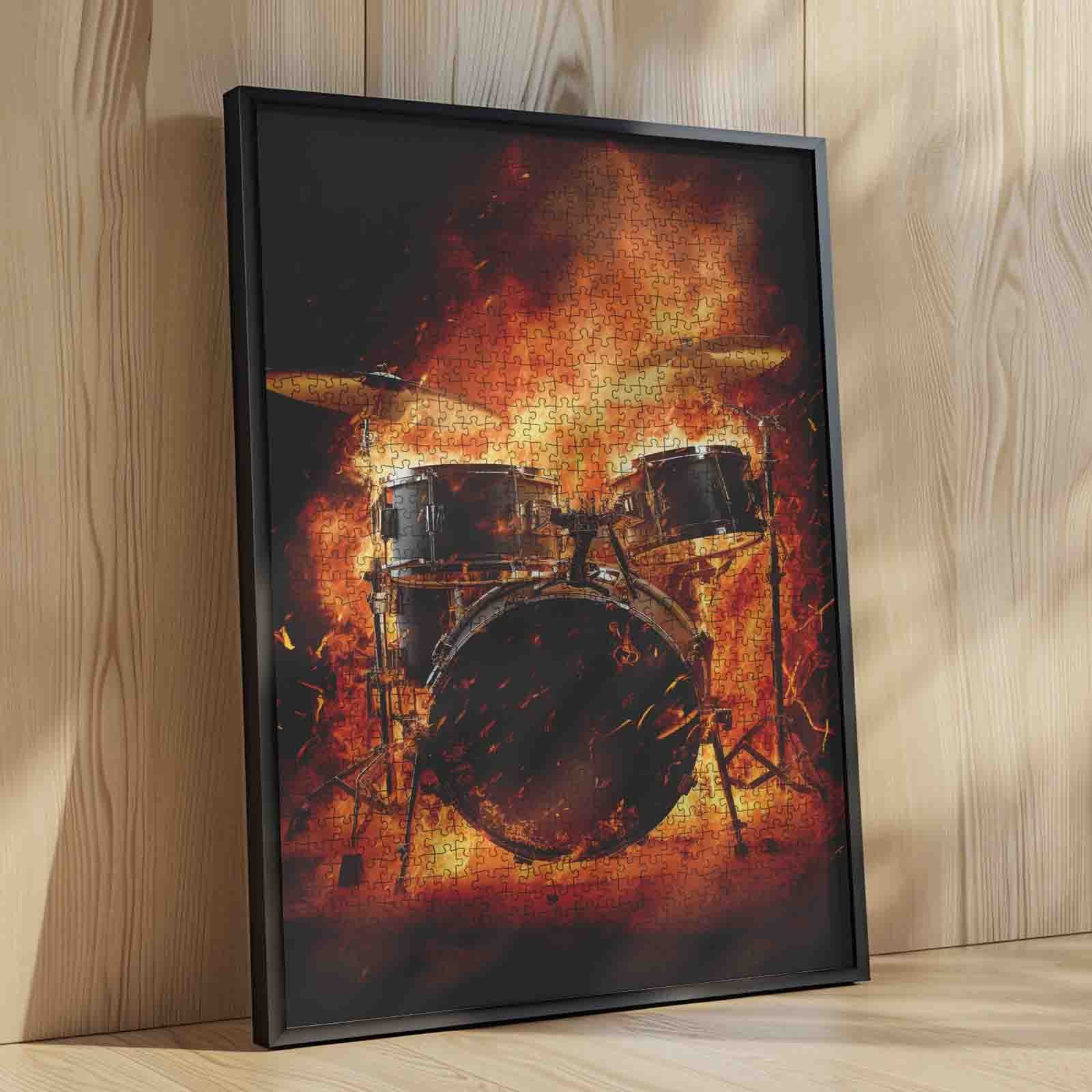 Drum Set on Fire Jigsaw Puzzle