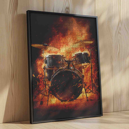 Drum Set on Fire Jigsaw Puzzle