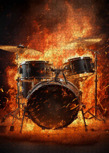 Drum Set on Fire Jigsaw Puzzle