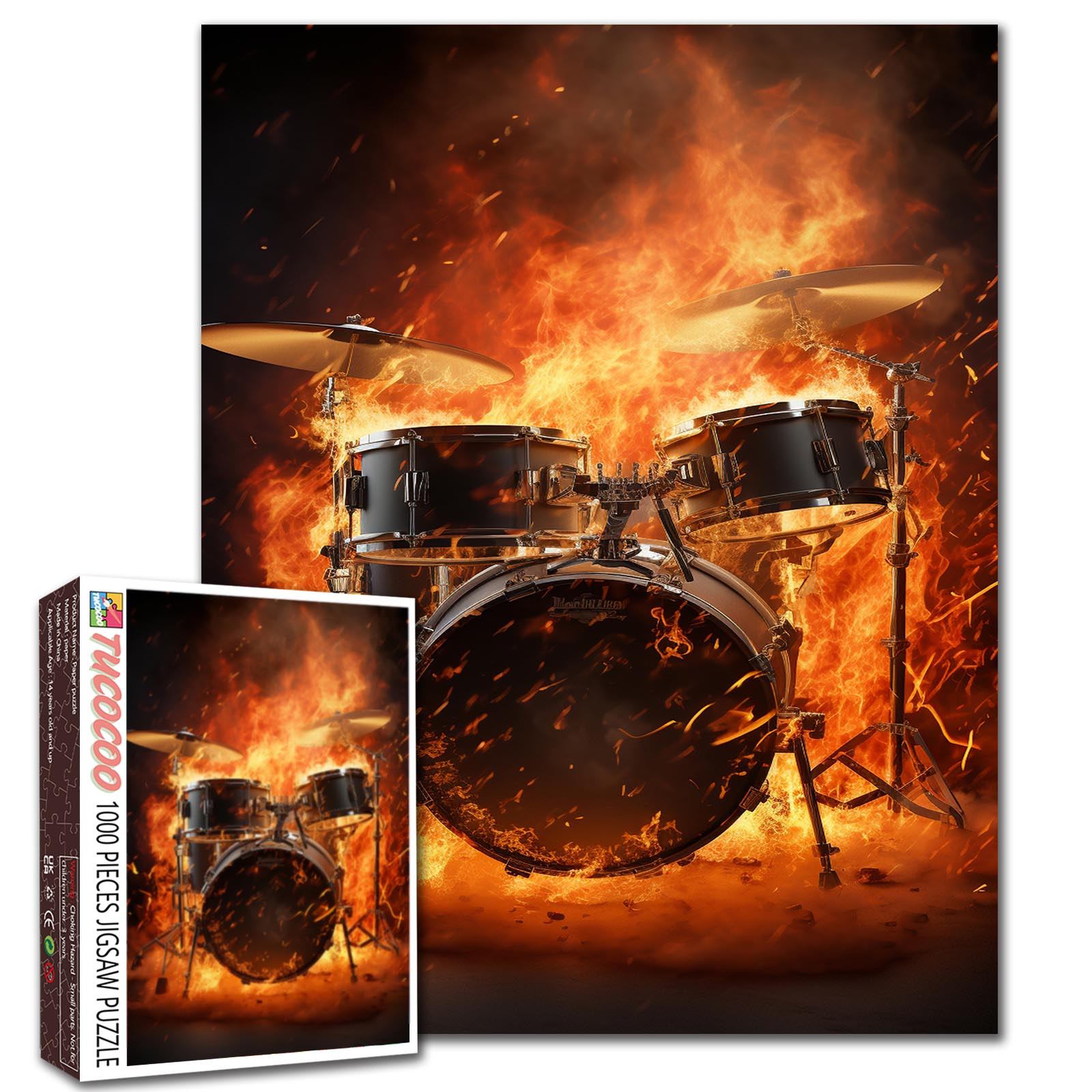 Drum Set on Fire Jigsaw Puzzle
