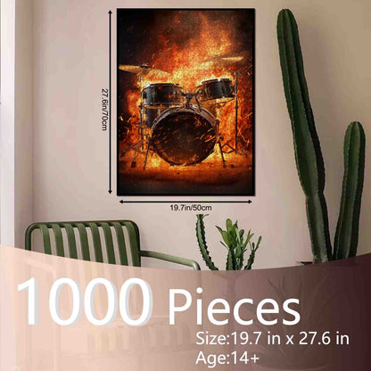 Drum Set on Fire Jigsaw Puzzle