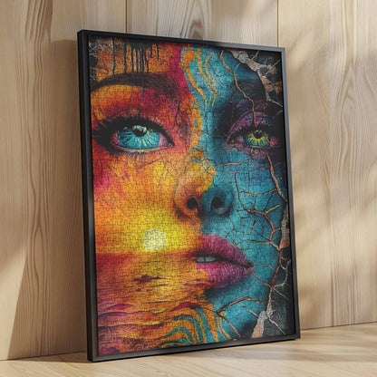 Dual Nature Graffiti Woman Jigsaw Puzzle