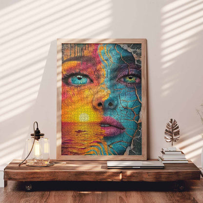 Dual Nature Graffiti Woman Jigsaw Puzzle