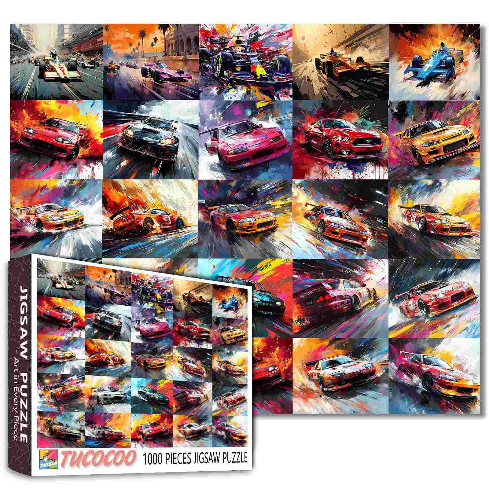 Dynamic Racing Cars Montage Jigsaw Puzzle – Tucocoo