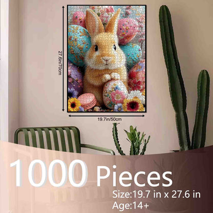 Easter Bunny Floral Eggs Delight Jigsaw Puzzle