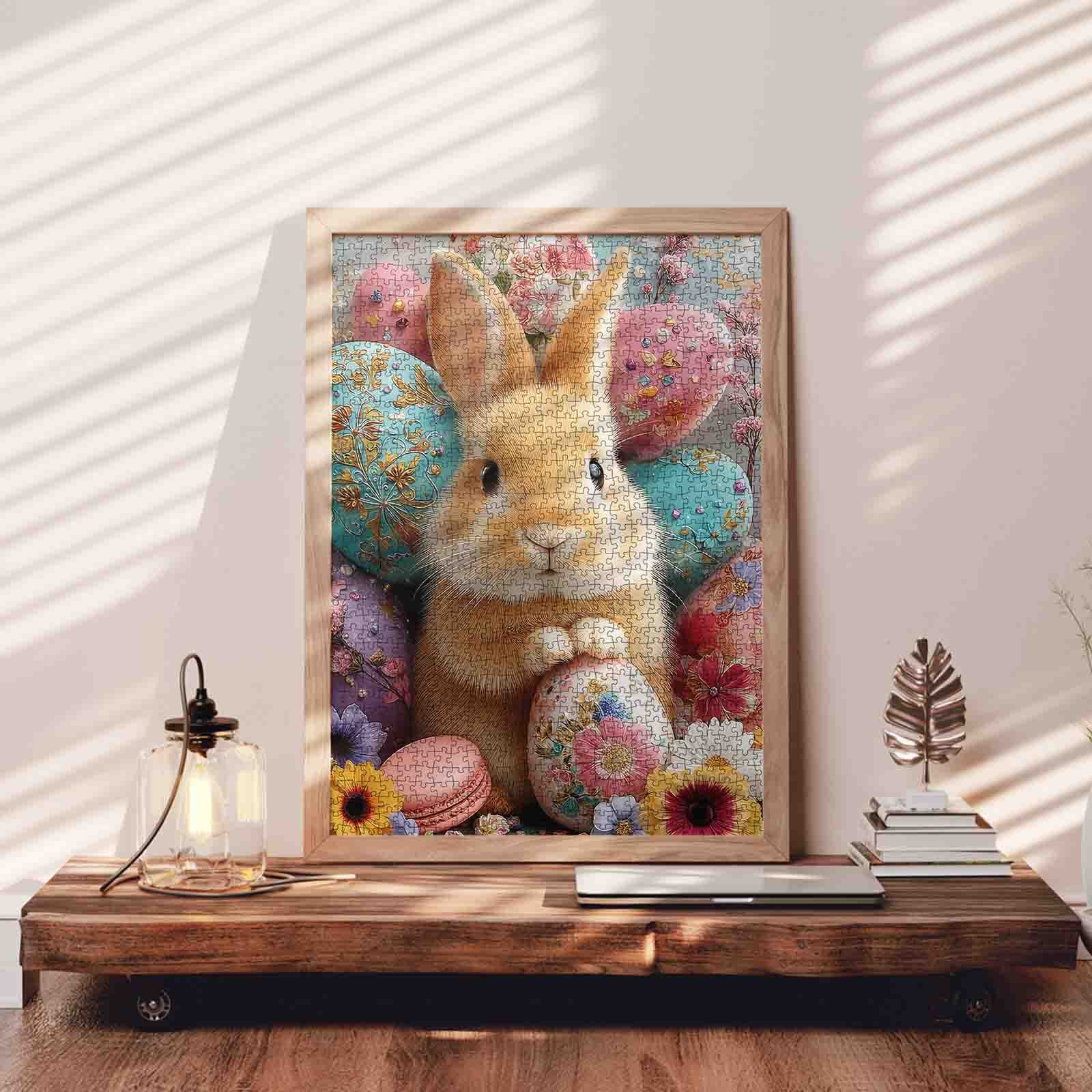 Easter Bunny Floral Eggs Delight Jigsaw Puzzle