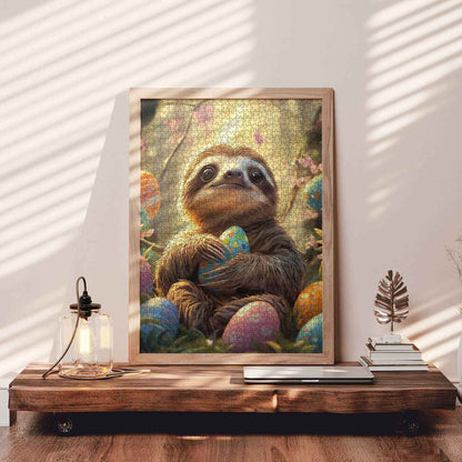 Sloth with Easter Eggs Jigsaw Puzzle