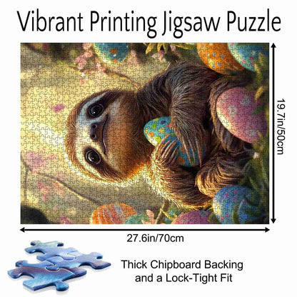 Sloth with Easter Eggs Jigsaw Puzzle