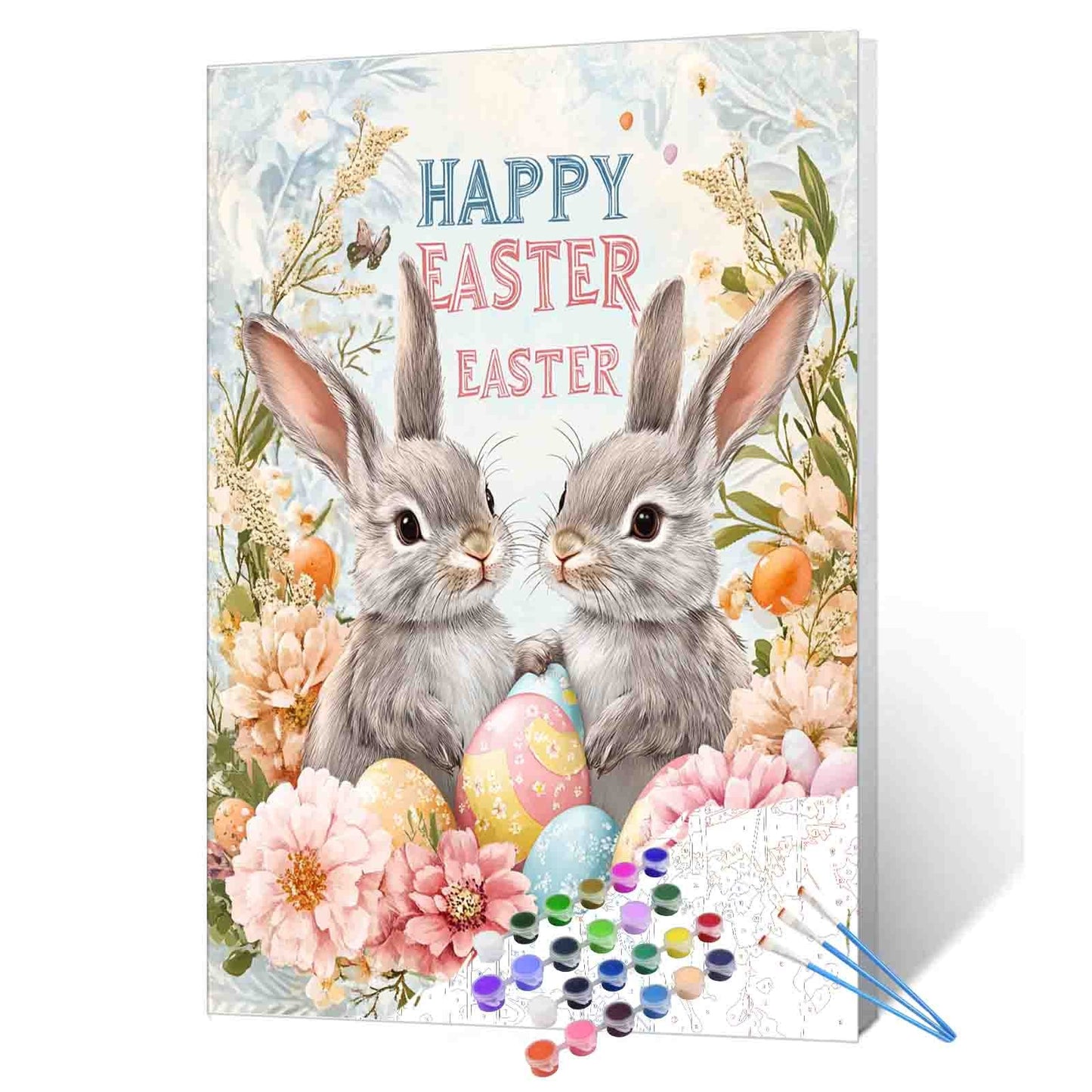 Easter Bunnies and Blossoms Paint by Numbers