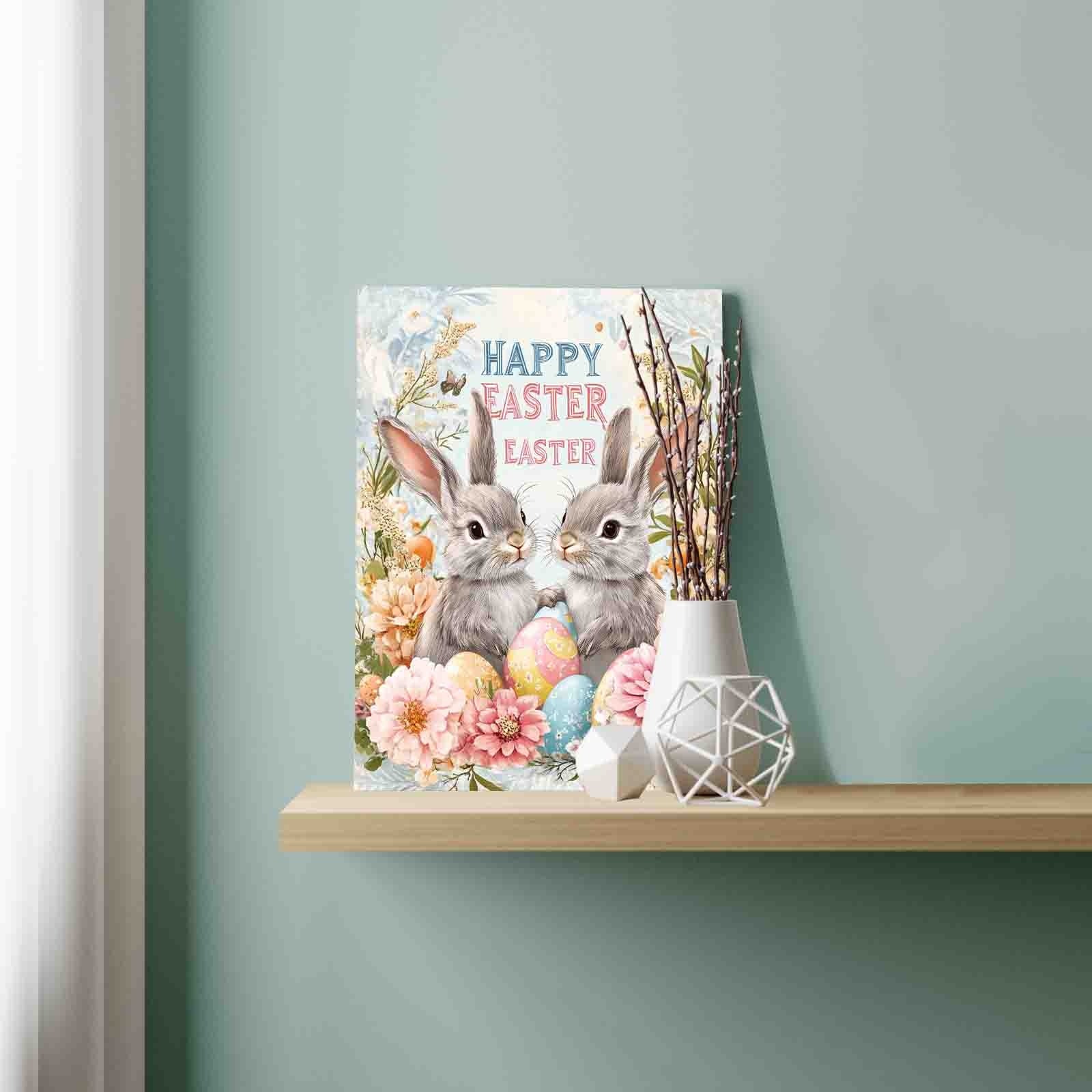 Easter Bunnies and Blossoms Paint by Numbers