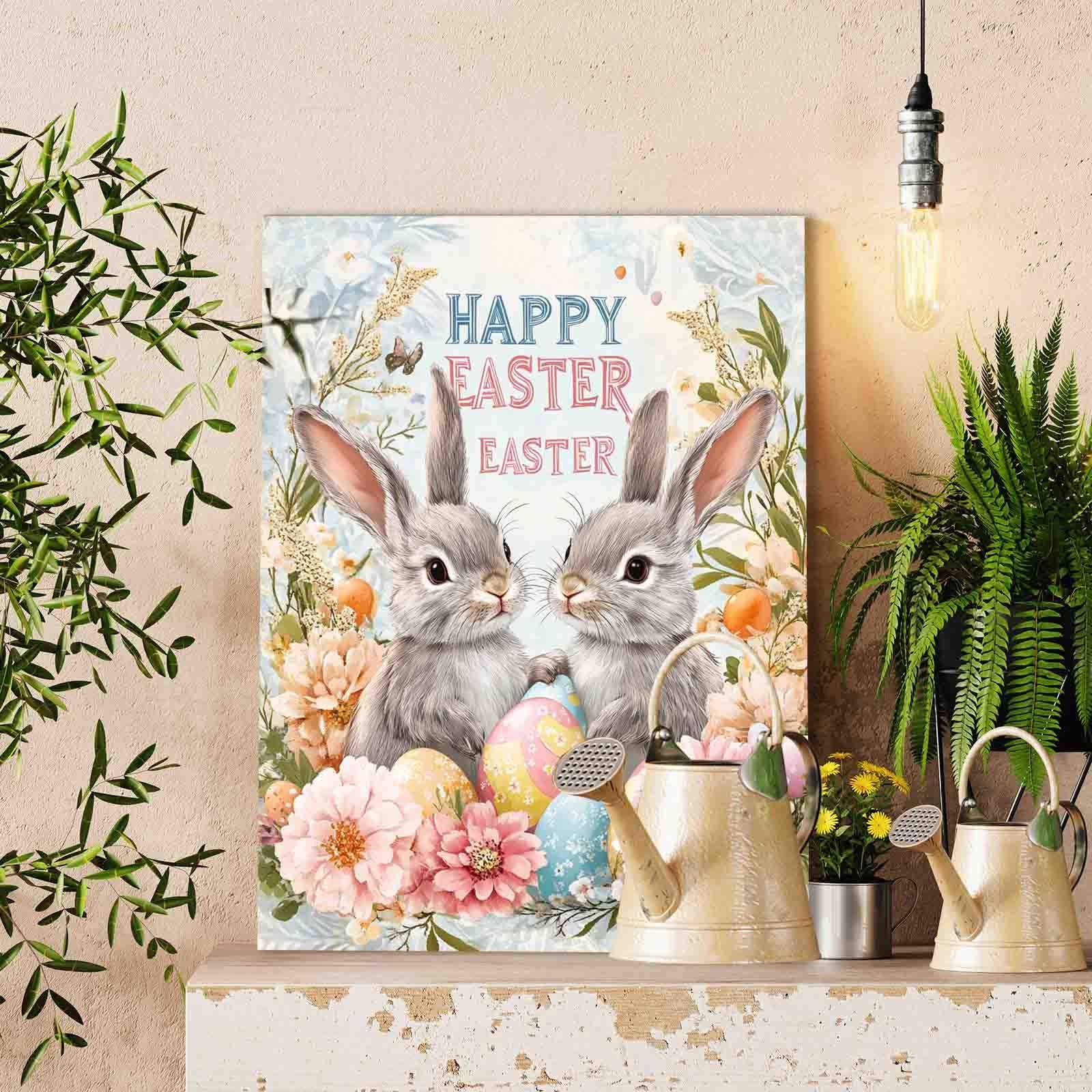 Easter Bunnies and Blossoms Paint by Numbers