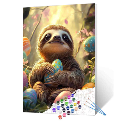 Easter Hug Sloth Paint by Numbers