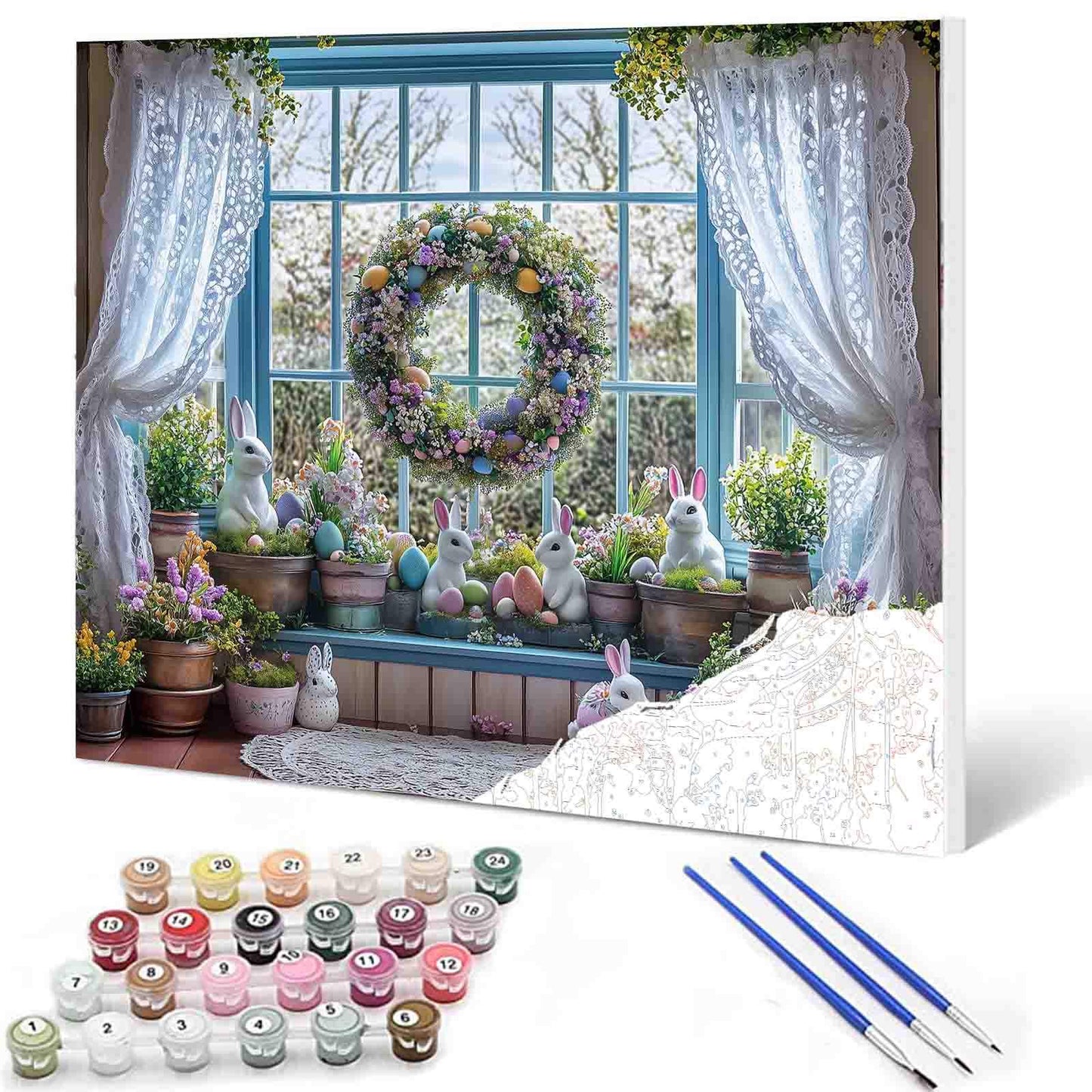 Easter Window Garden Paint by Numbers