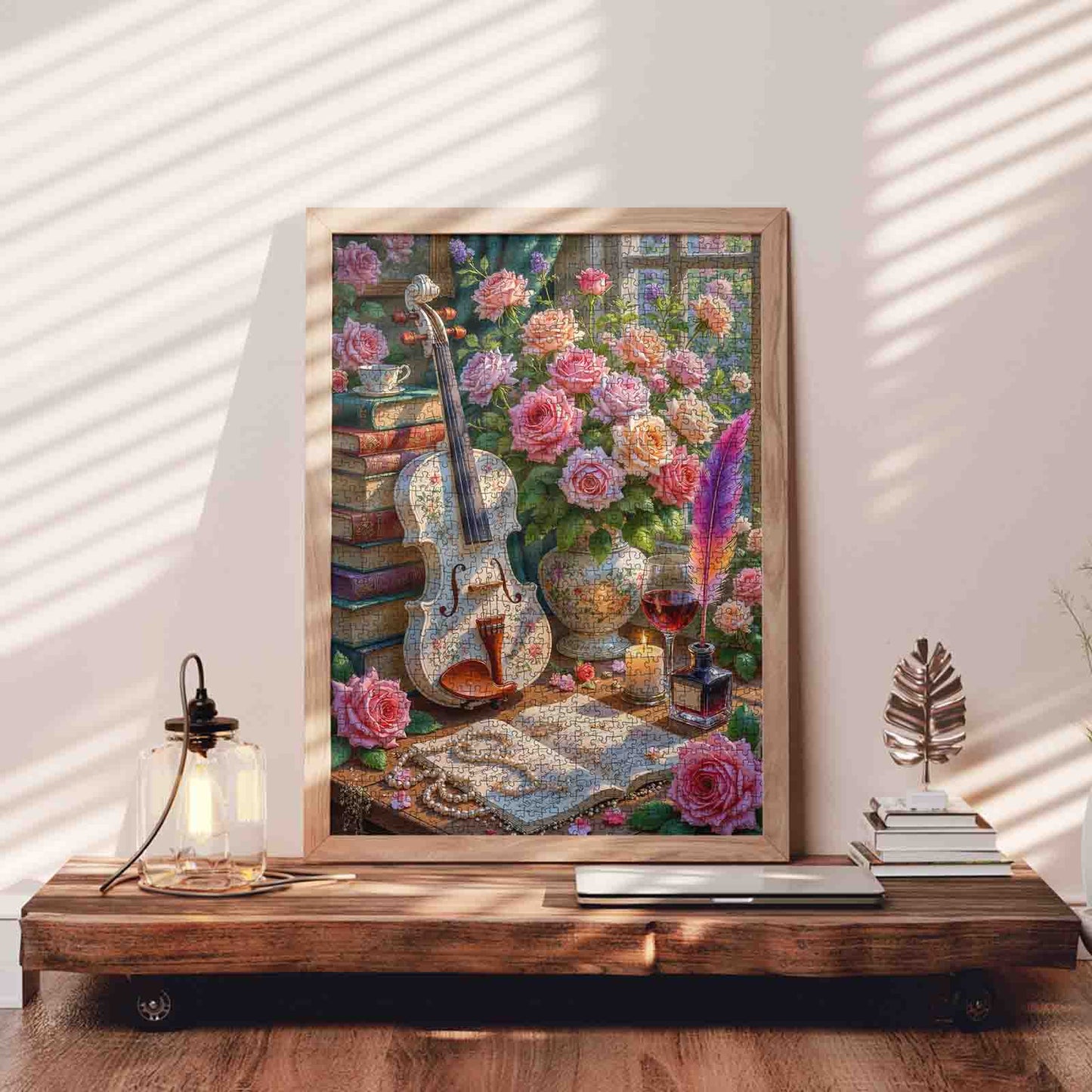 Elegant Roses And Violin Jigsaw Puzzle