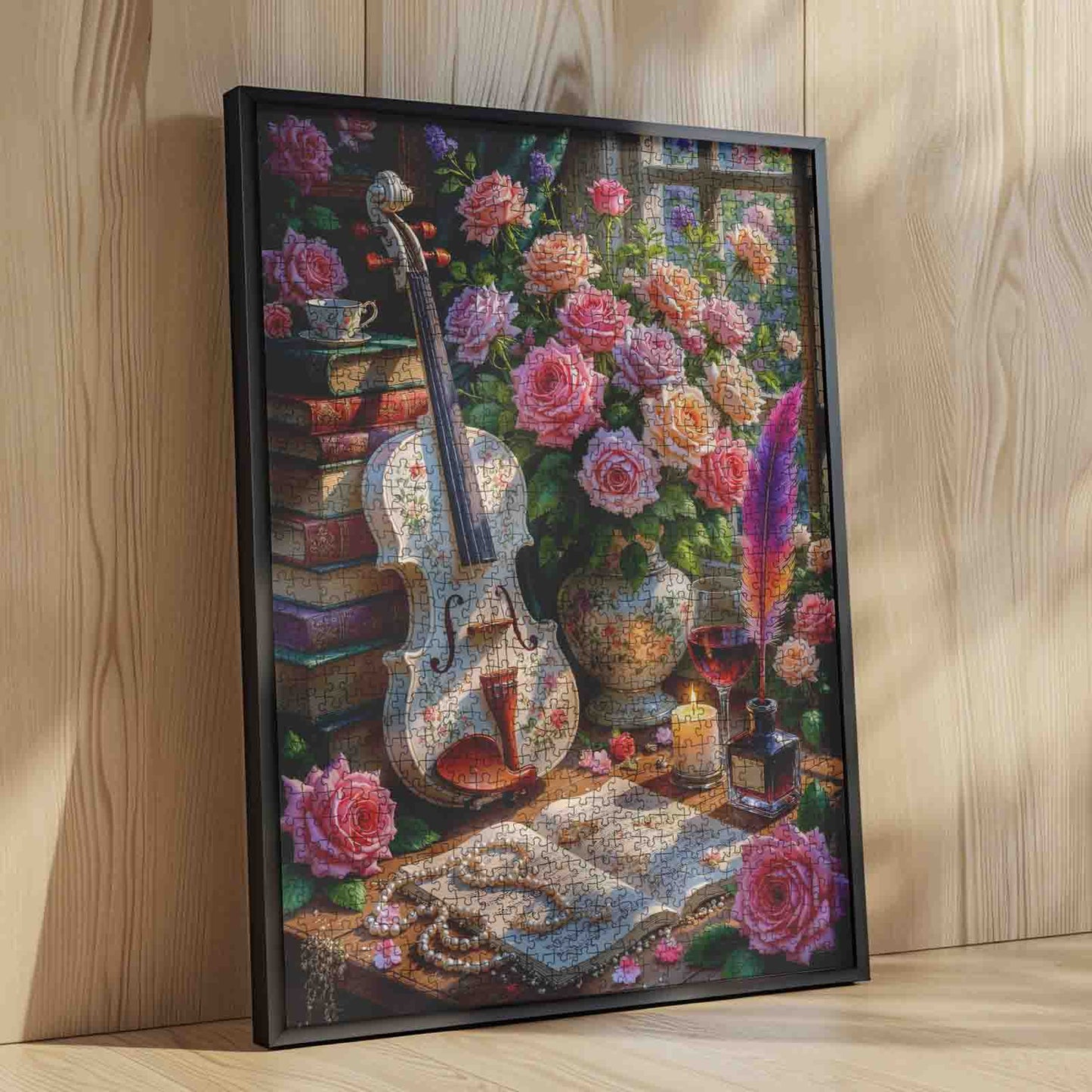 Elegant Roses And Violin Jigsaw Puzzle