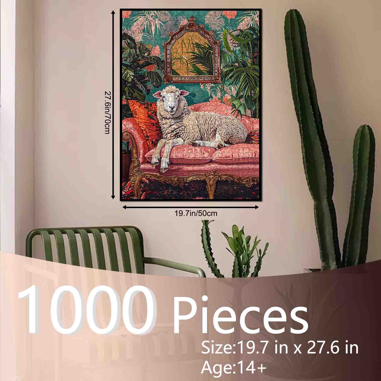 Elegant Sheep Tropical Lounge Jigsaw Puzzle
