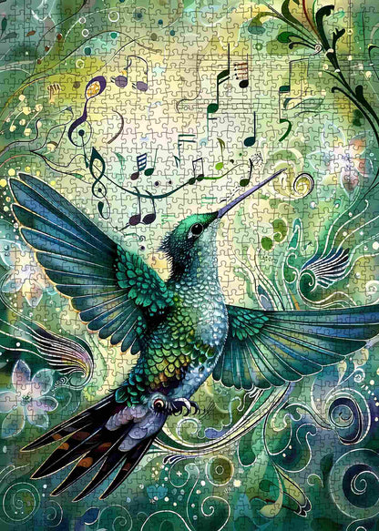 Emerald Hummingbird Melody Jigsaw Puzzle