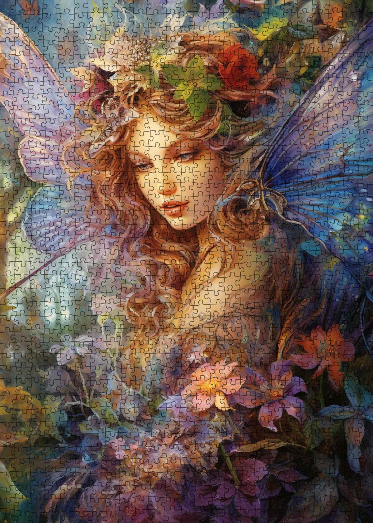 Floral Winged Fairy Jigsaw Puzzle