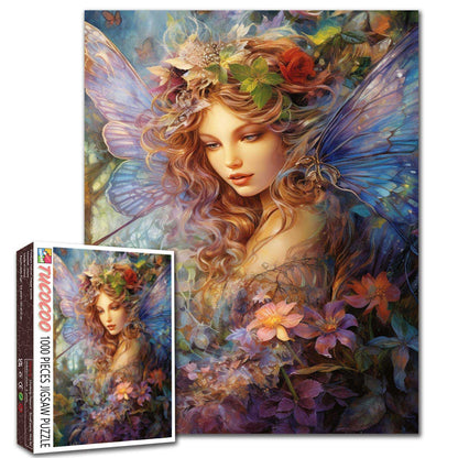 Floral Winged Fairy Jigsaw Puzzle