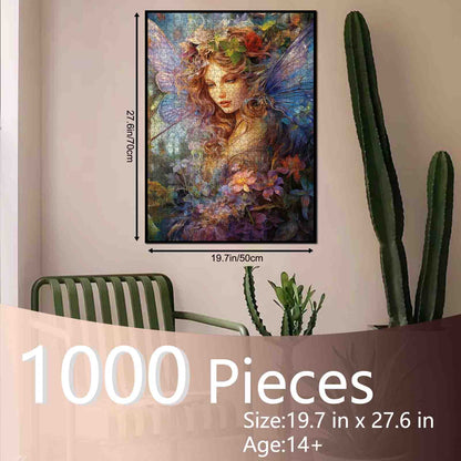 Floral Winged Fairy Jigsaw Puzzle