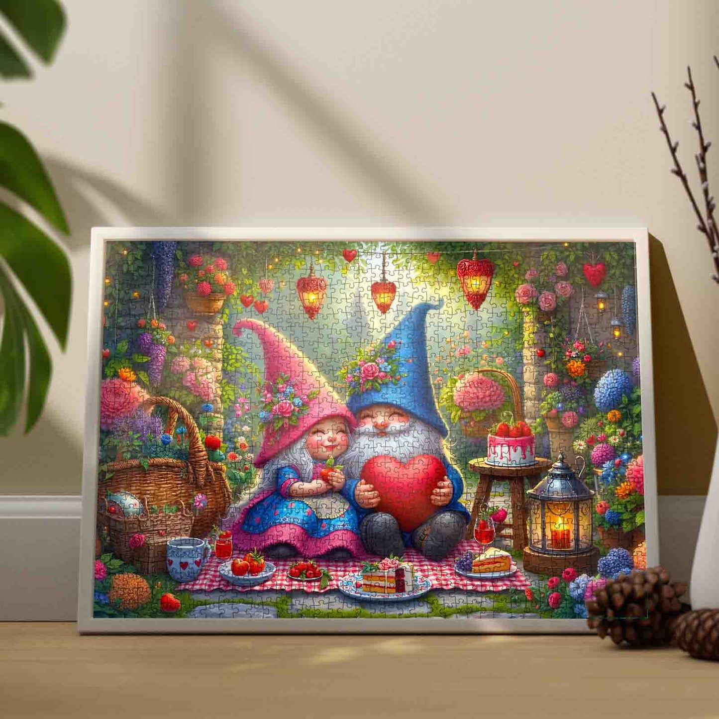 Enchanted Gnome Love Garden Jigsaw Puzzle
