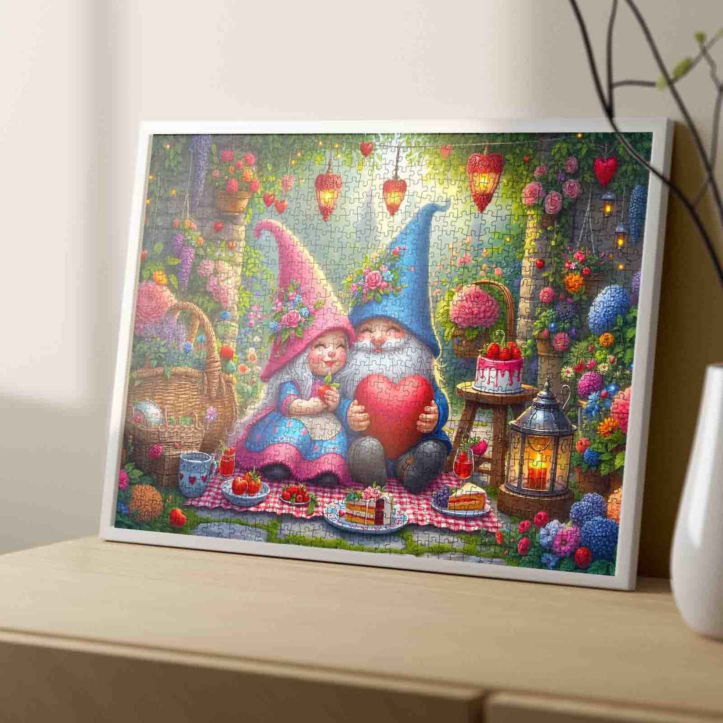 Enchanted Gnome Love Garden Jigsaw Puzzle