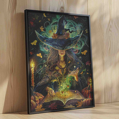 Enchanted Witch and Spellbook Jigsaw Puzzle