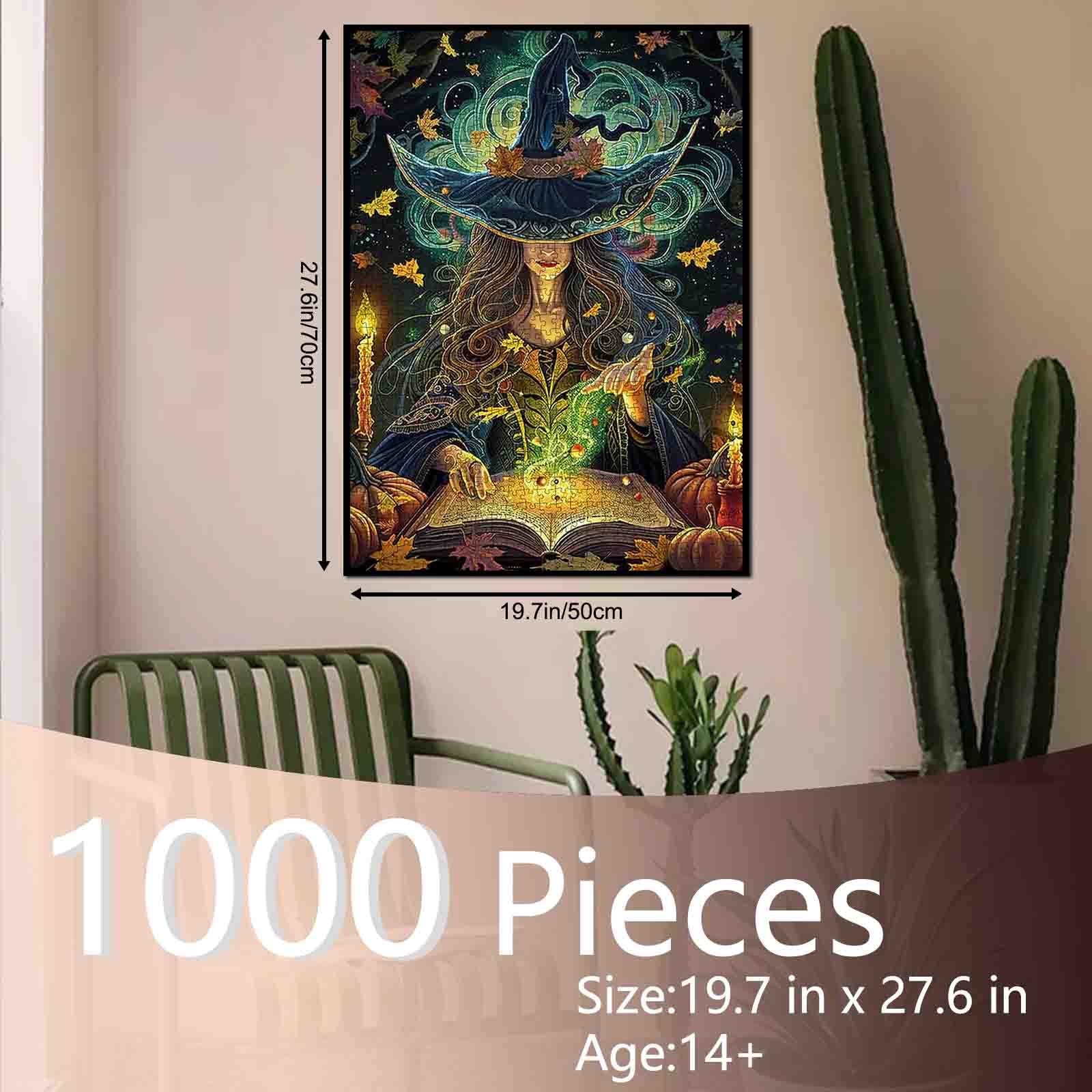 Enchanted Witch and Spellbook Jigsaw Puzzle