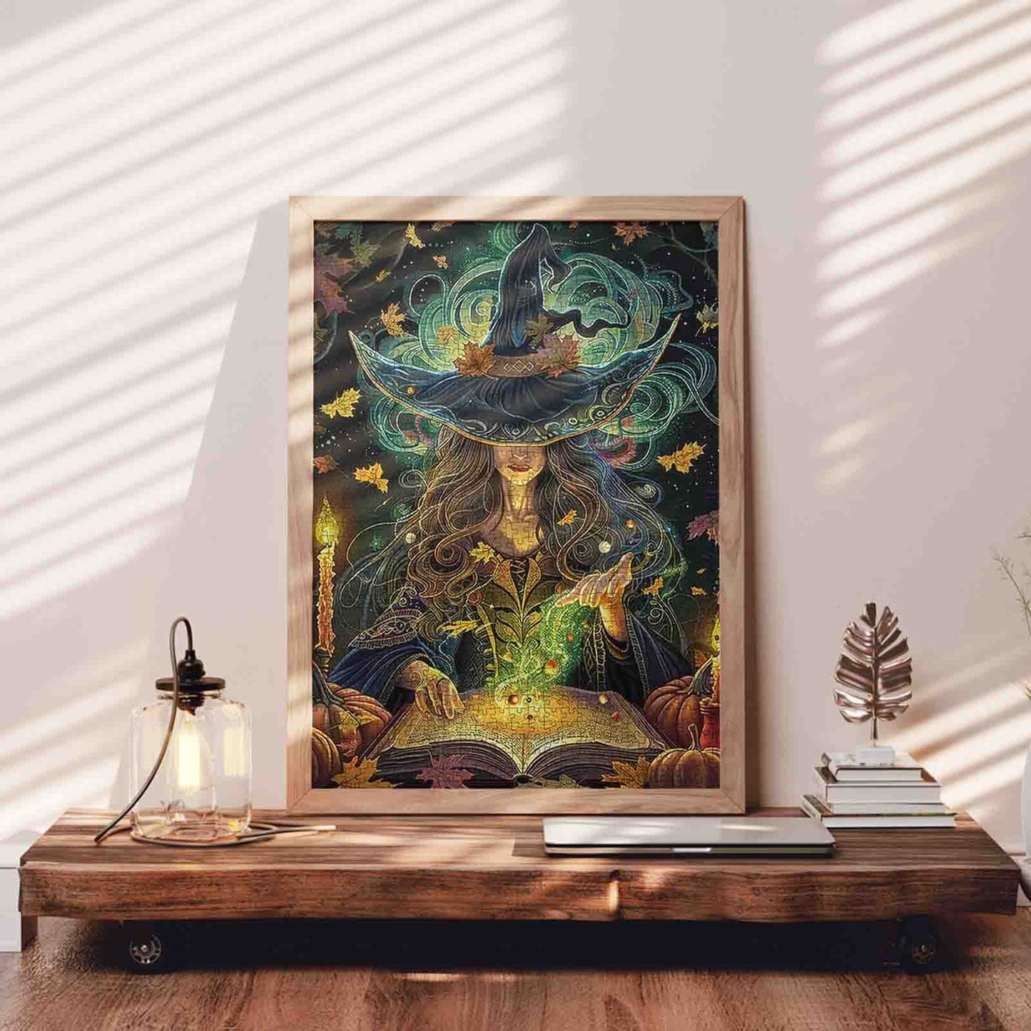 Enchanted Witch and Spellbook Jigsaw Puzzle