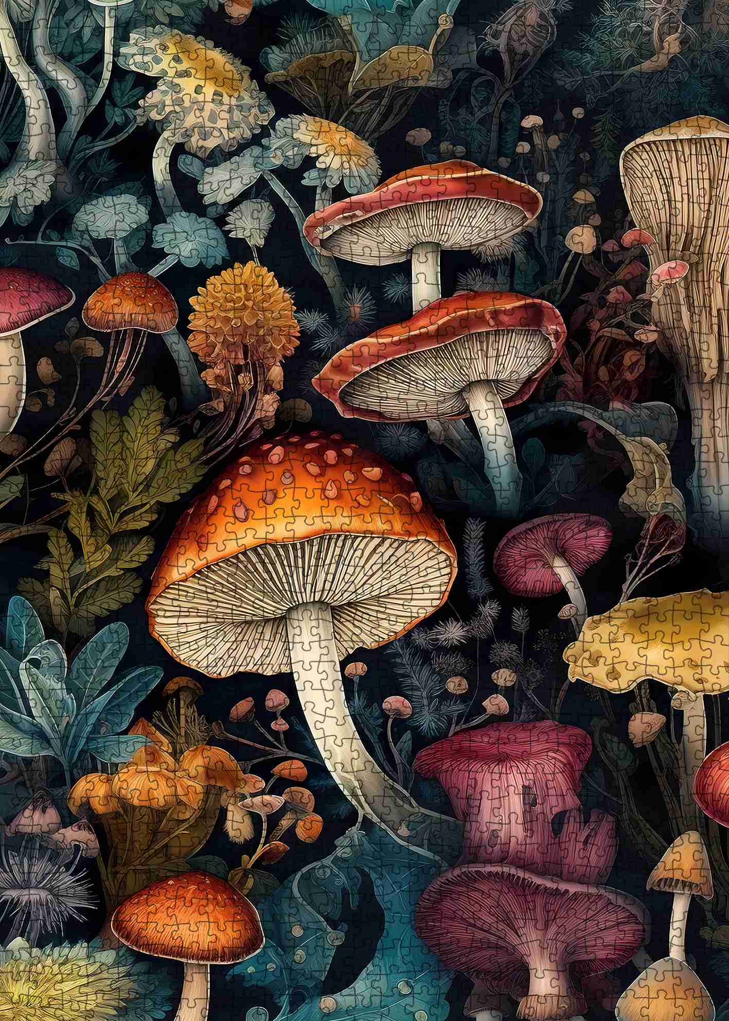 Enchanted forest mushrooms Jigsaw Puzzle