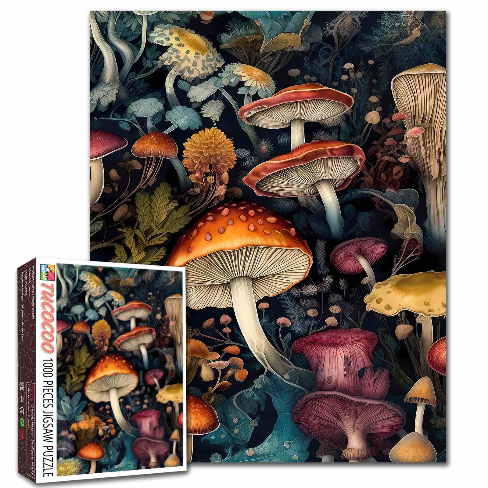Enchanted forest mushrooms Jigsaw Puzzle