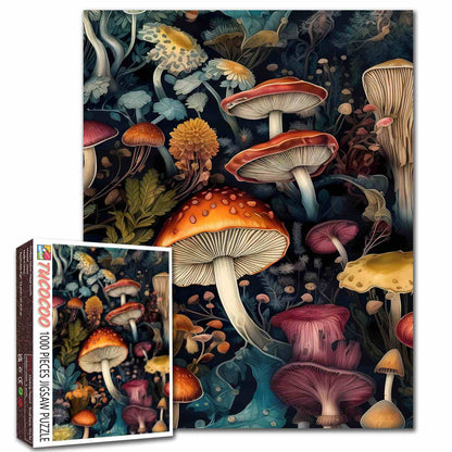 Enchanted forest mushrooms Jigsaw Puzzle