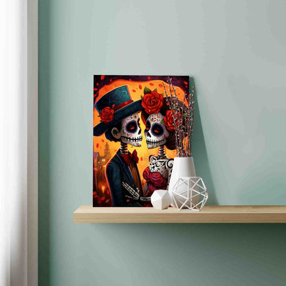 Eternal Love Sugar Skull Couple Paint by Numbers