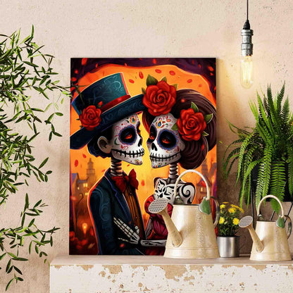 Eternal Love Sugar Skull Couple Paint by Numbers