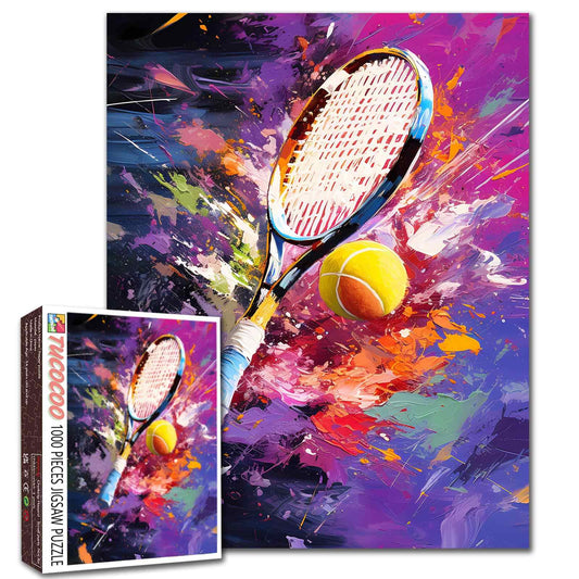 Explosive Tennis Motion Art Jigsaw Puzzle