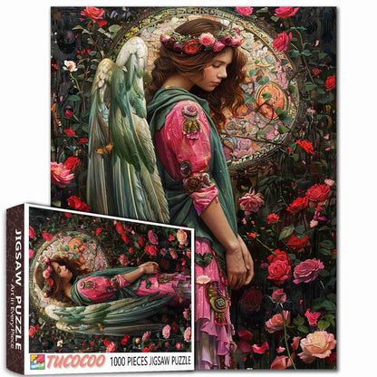 Angel in the Rose Garden Jigsaw Puzzle